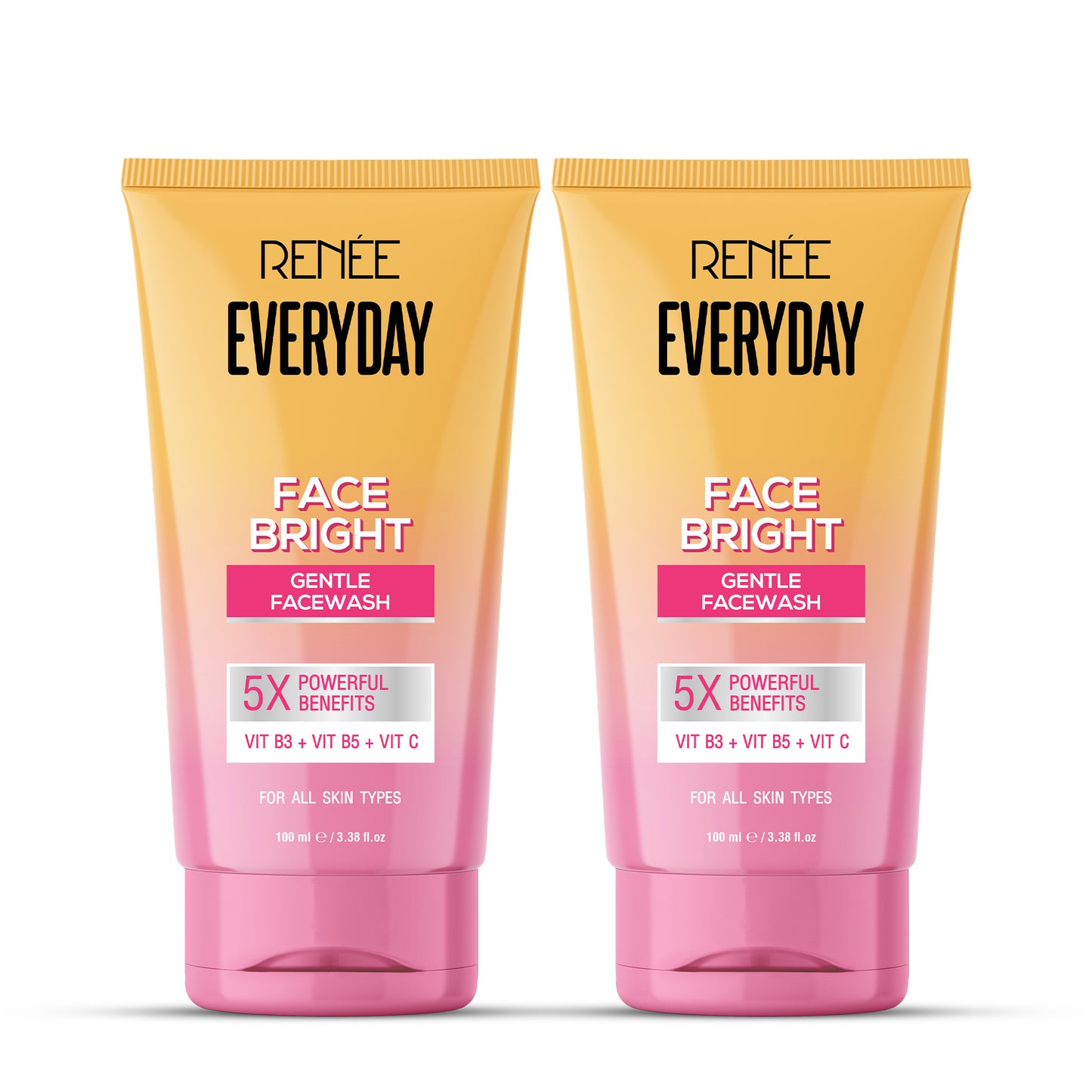 RENEE Everyday Face Bright Gentle Facewash For Fresh, Clean Skin, Pack of 2
