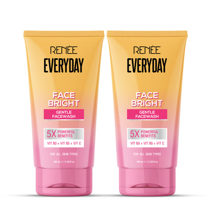 RENEE Everyday Face Bright Gentle Facewash For Fresh, Clean Skin, Pack of 2