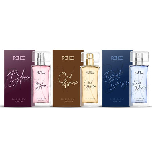RENEE Eau De Parfum Premium Fragrance Set - Bloom, Dark Desire & OUD Aspire, 50ml each