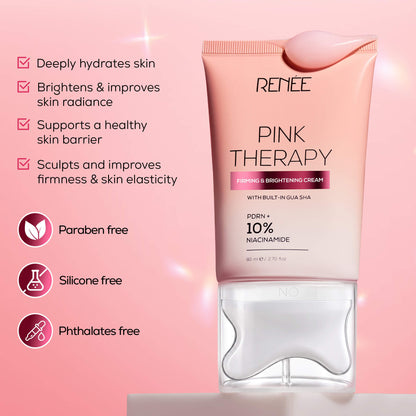 RENEE Pink Therapy Firming & Brightening Cream With Built-In Gua Sha