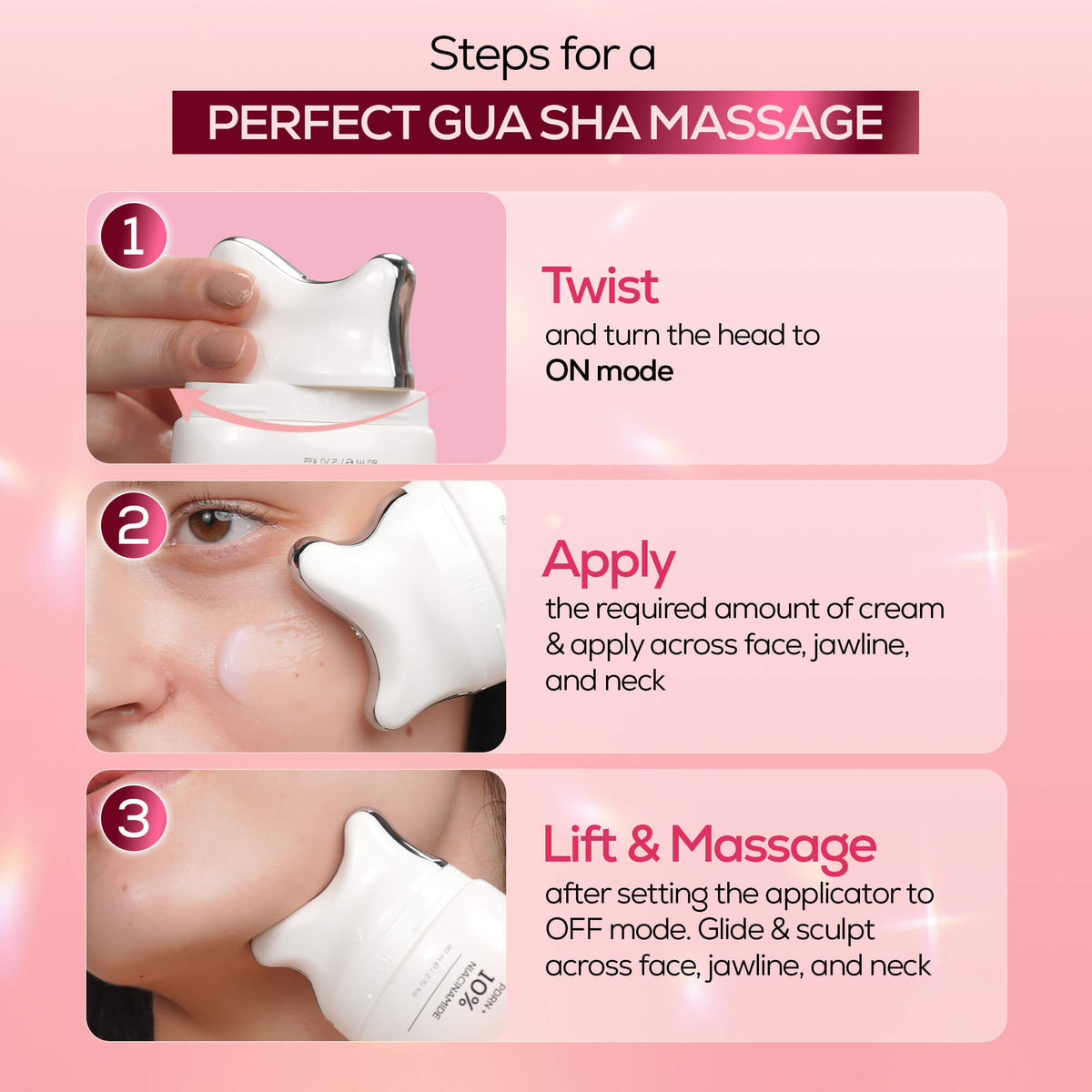RENEE Pink Therapy Firming & Brightening Cream With Built-In Gua Sha