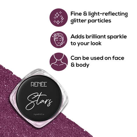 RENEE Stars Face & Body Glitter - 5 Gm
