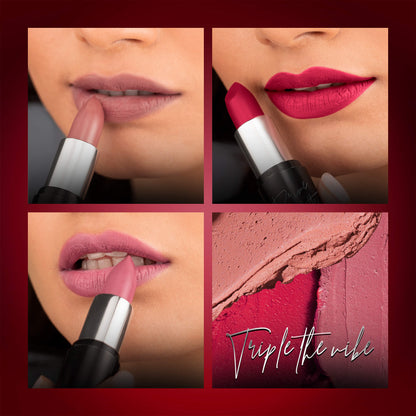 RENEE The Matte Edit Lipstick Combo, Pack Of 3 (4.5g Each)