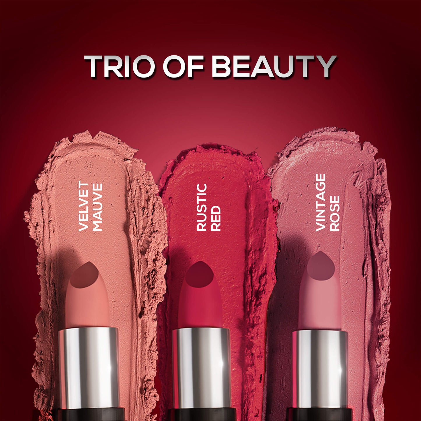 RENEE The Matte Edit Lipstick Combo, Pack Of 3 (4.5g Each)