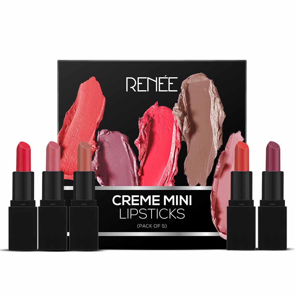 RENEE Creme Mini Lipstick - Pack of 5, 1.65gm each