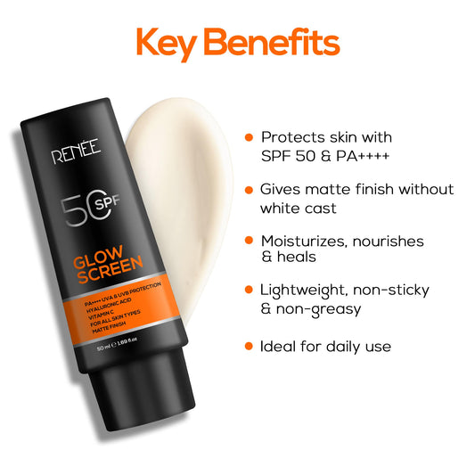 RENEE Glowscreen SPF 50 Sunscreen Cream, 50 ml