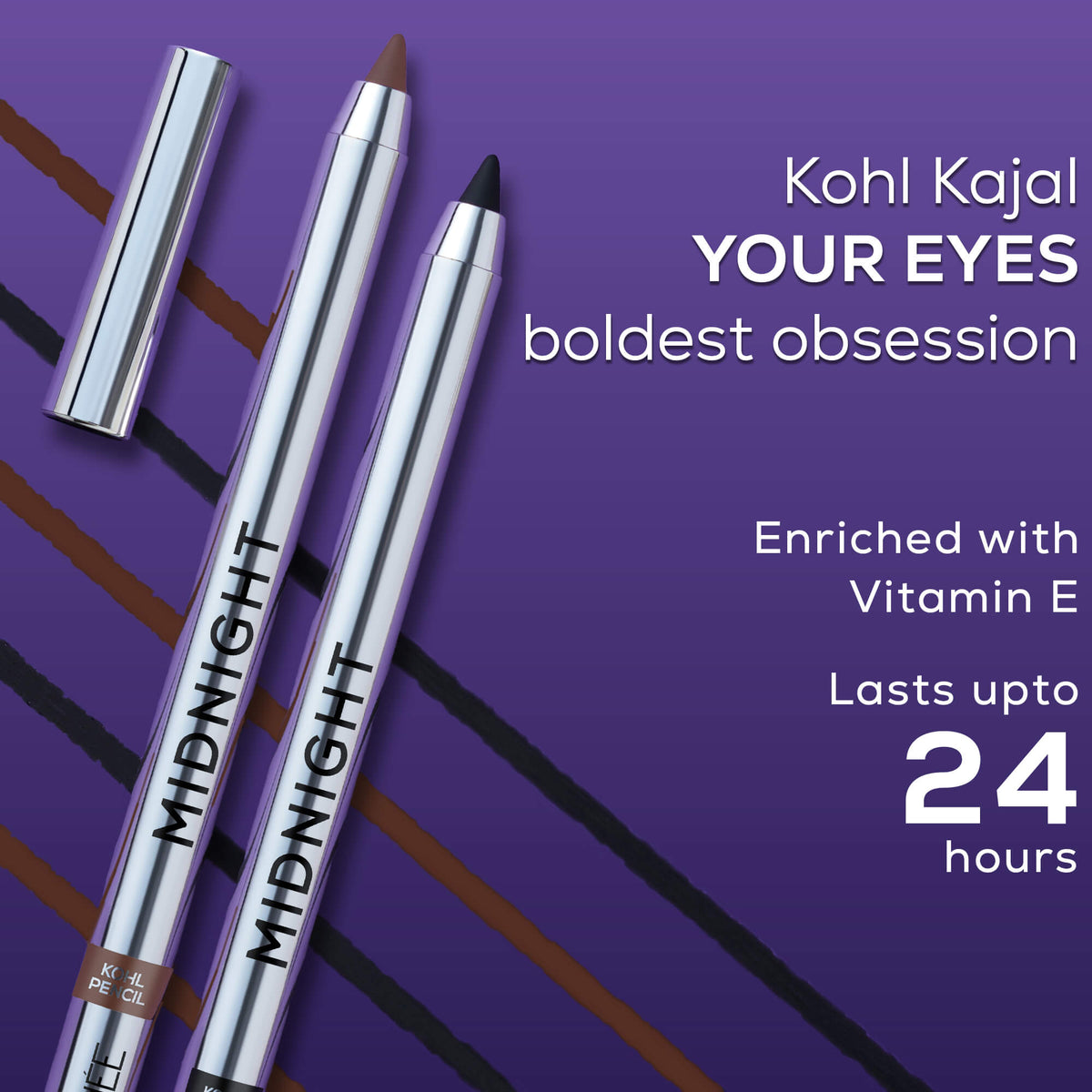 RENEE Midnight Kohl Kajal Pencil, 1.5g