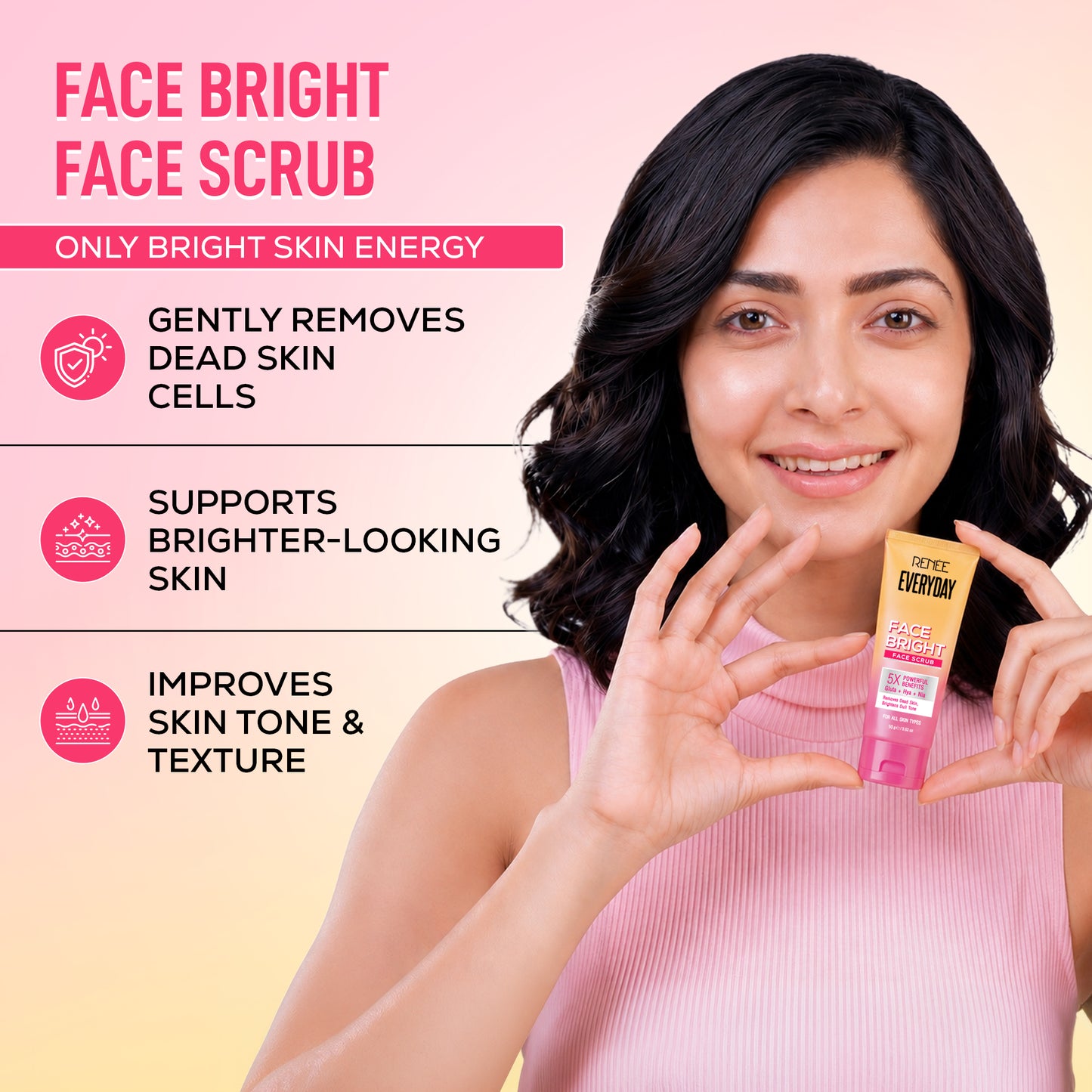 RENEE Everyday Face Bright Daily Skincare Kit With Face Wash, Face Scrub & Sunscreen SPF 50 PA+++ For Bright Skin, Travel-Friendly Mini Pack