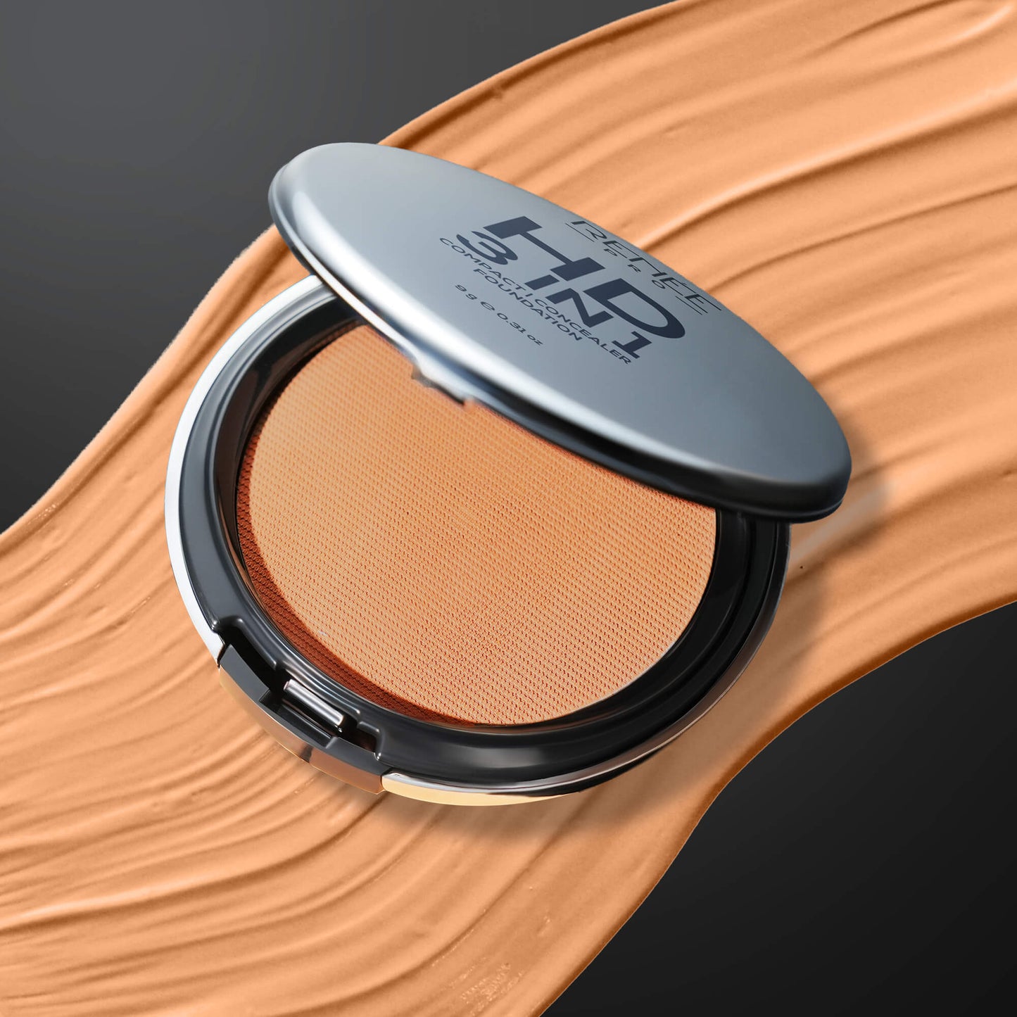 RENEE Pro HD 3-IN-1 Compact, Works as Concealer, Foundation & Powder With SPF 20, 9 g