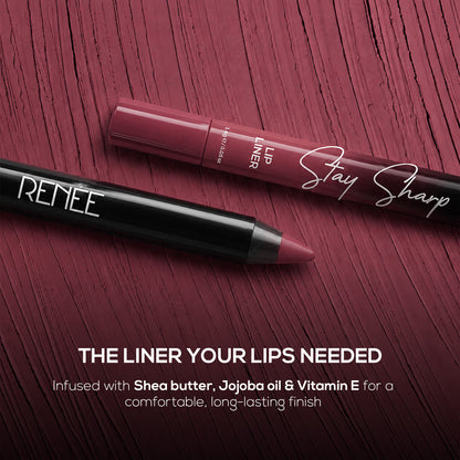 RENEE Stay Sharp Matte Lip Liner, Waterproof & Smudge-Resistant