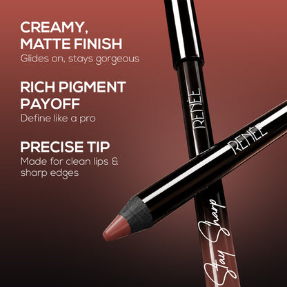 RENEE Stay Sharp Matte Lip Liner, Waterproof & Smudge-Resistant