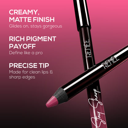 RENEE Stay Sharp Matte Lip Liner, Waterproof & Smudge-Resistant
