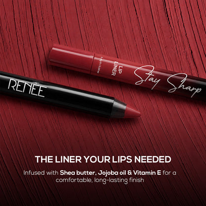 RENEE Stay Sharp Matte Lip Liner, Waterproof & Smudge-Resistant