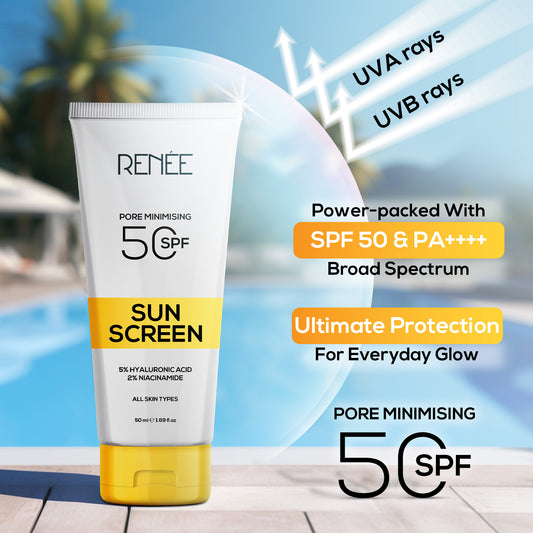 RENEE Pore Minimising Sunscreen SPF 50 with 5% Hyaluronic acid and 2% Niacinamide