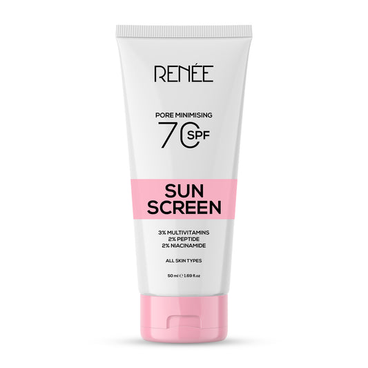 RENEE Pore Minimizing Sunscreen SPF 70 with 3% multivitamins, 2% Peptides and 2% Niacinamide