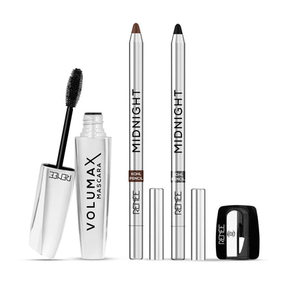 RENEE Midnight Kohl Pencil & Volumax Mascara Combo