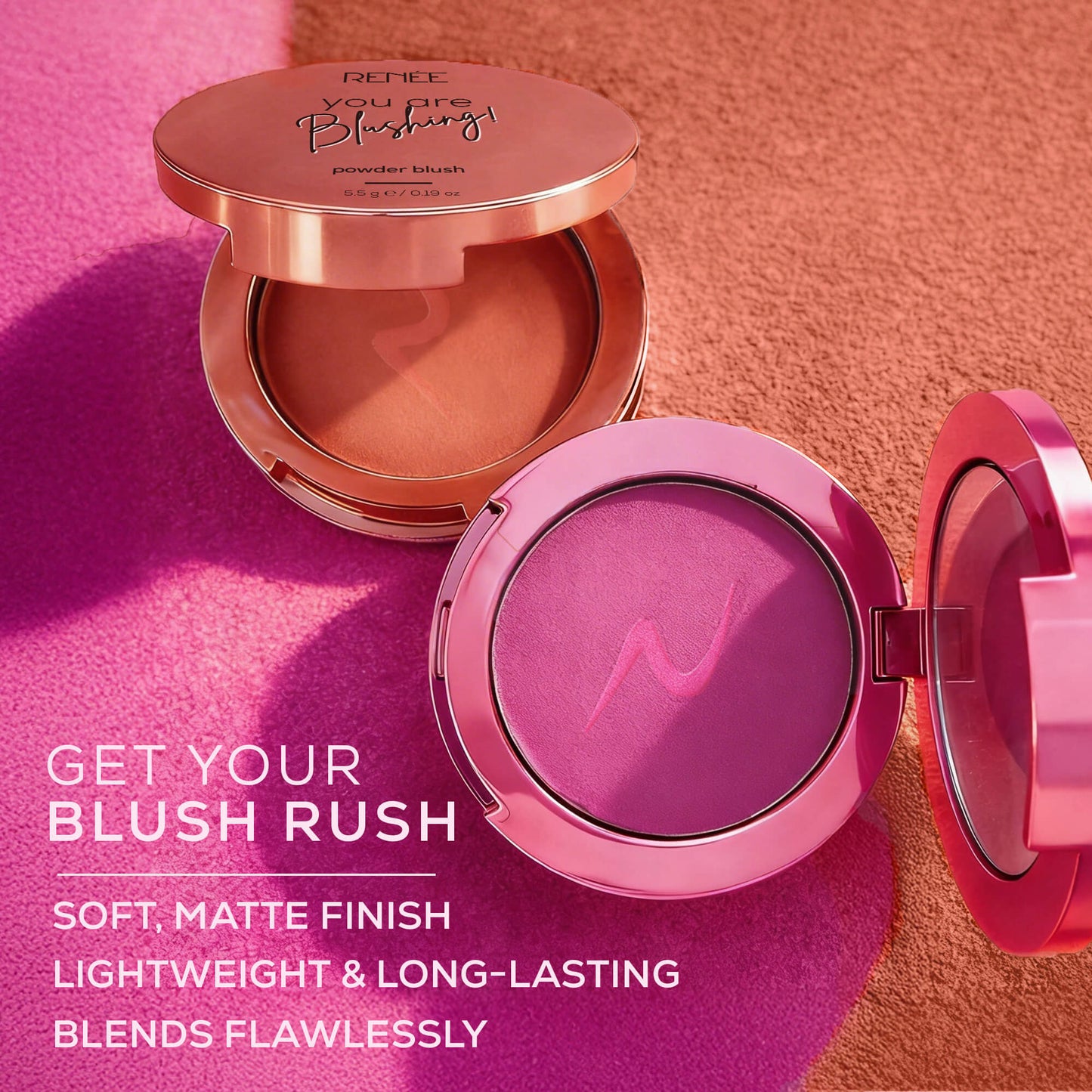 RENEE You Are Blushing Powder Blush With Matte Finish
