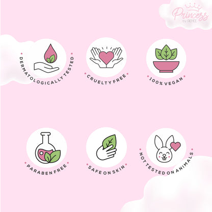 Cloudshine Lip Gloss & Stick-On Nails - Pink Marble Combo for Kids & Preteens by Princess by RENEE