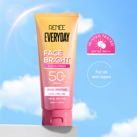 RENEE Everyday Face Bright Brightening Sunscreen With Niacinamide | In-Vivo Tested SPF 50 PA+++, 50ml