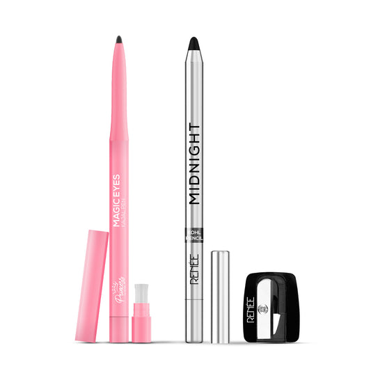 Princess by RENEE Magic Eyes Kajal Pen & RENEE Midnight Kohl Kajal Pencil Combo