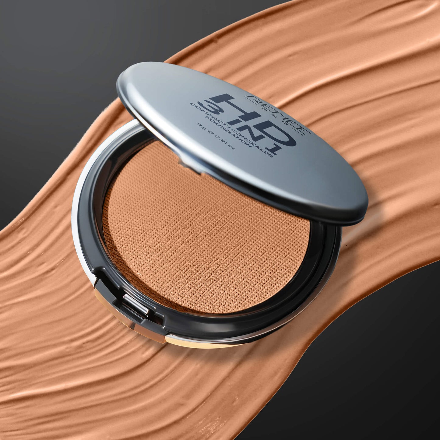 RENEE Pro HD 3-IN-1 Compact, Works as Concealer, Foundation & Powder With SPF 20, 9 g