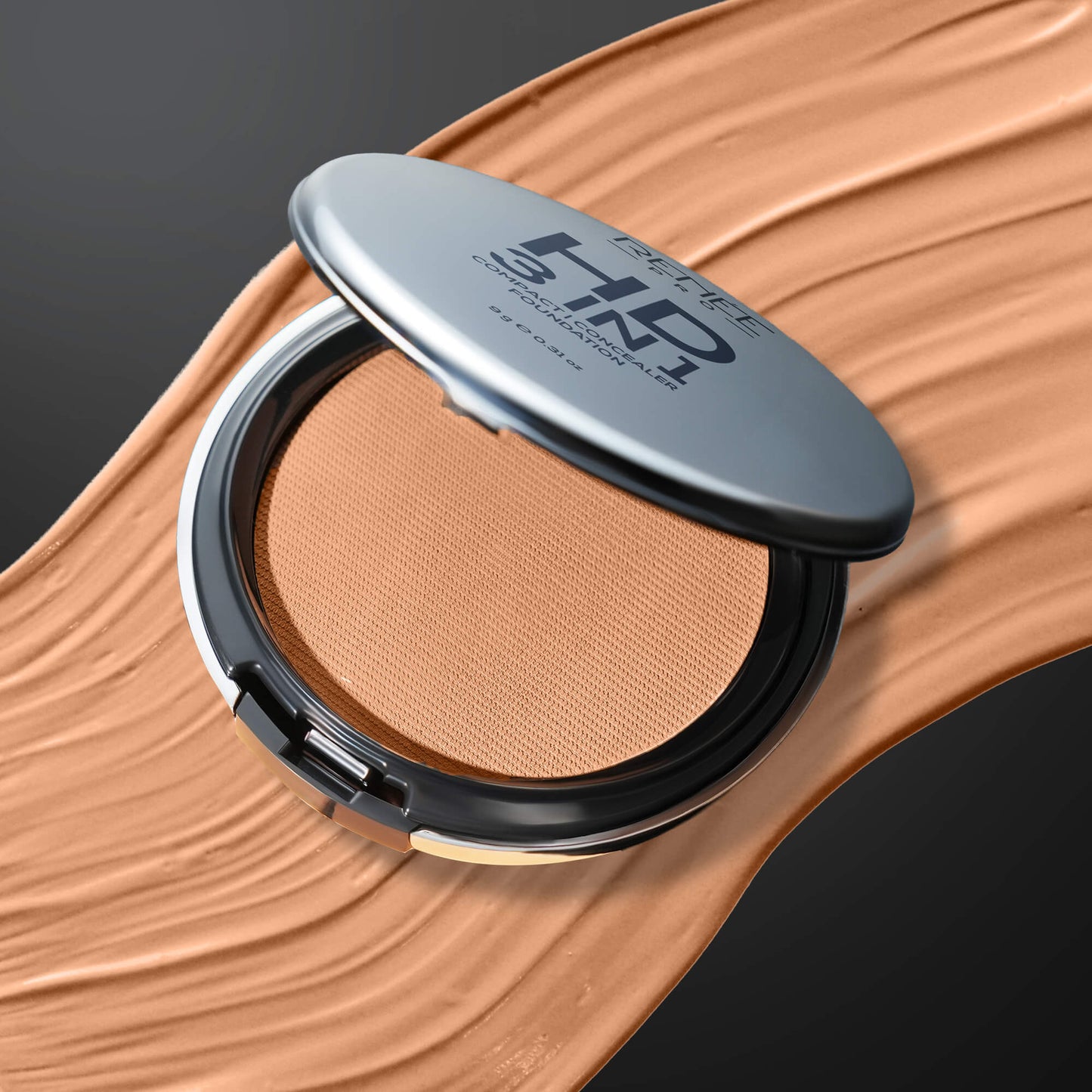 RENEE Pro HD 3-IN-1 Compact, Works as Concealer, Foundation & Powder With SPF 20, 9 g