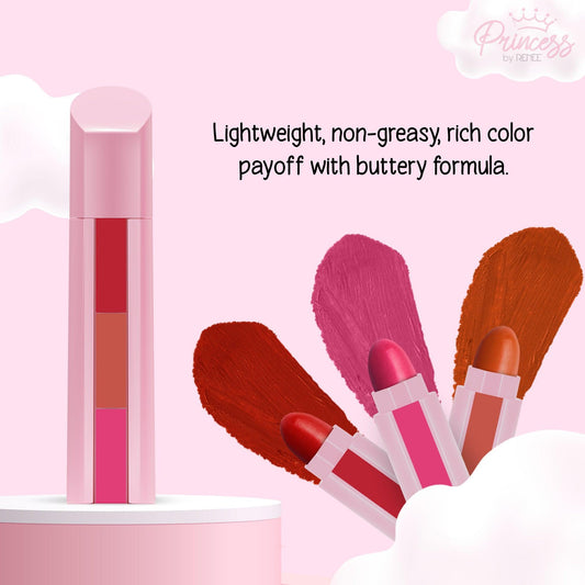 Princess By RENEE Candy 3 in 1 Tinted Lipstick, 4.5gm - Renee Cosmetics