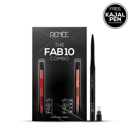 RENEE Fab 10 Combo With FREE Kajal with sharpener - Renee Cosmetics