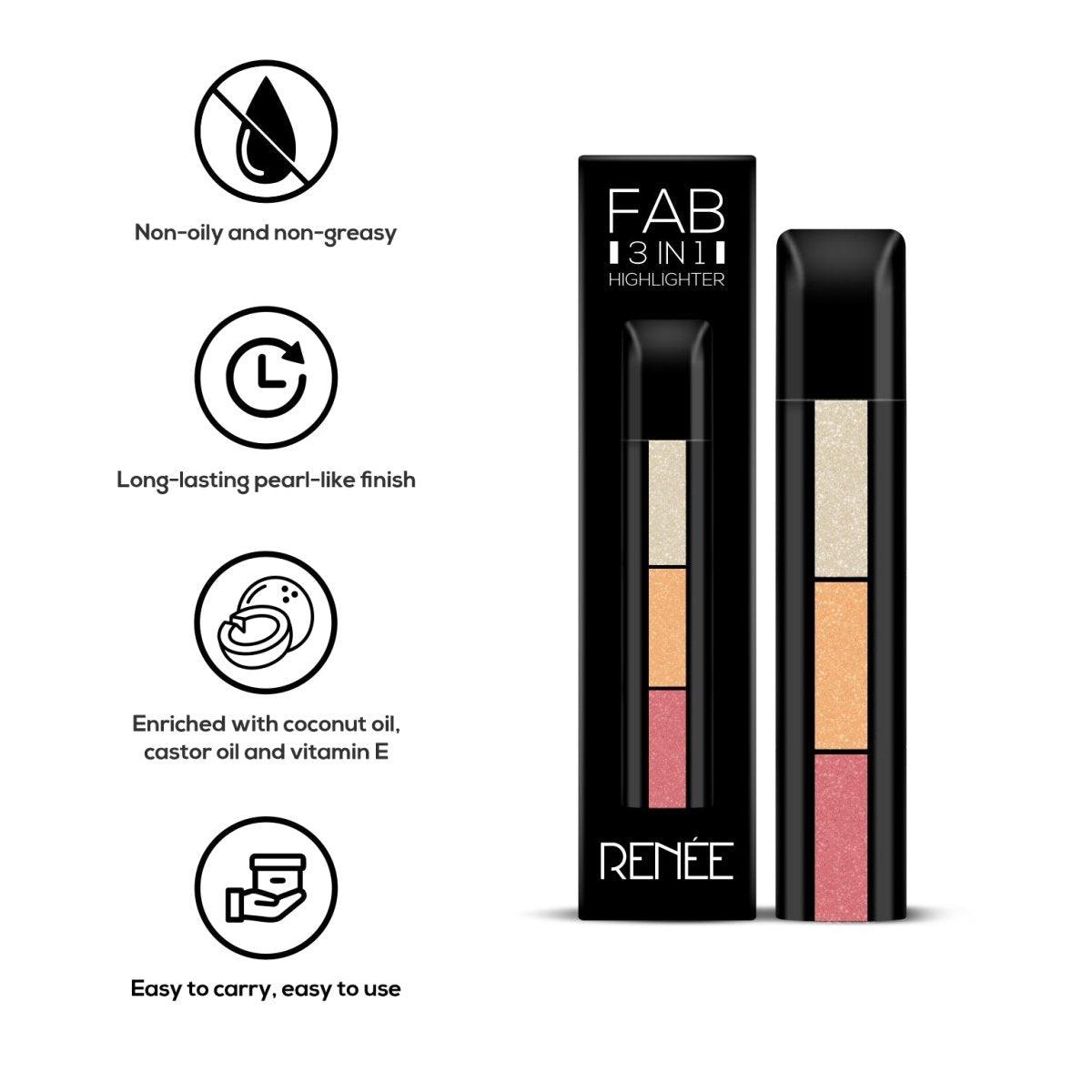 RENEE Fab 3 in 1 Highlighter 4.5gm - Renee Cosmetics