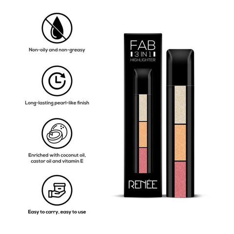 RENEE Fab 3 in 1 Highlighter 4.5gm - Renee Cosmetics