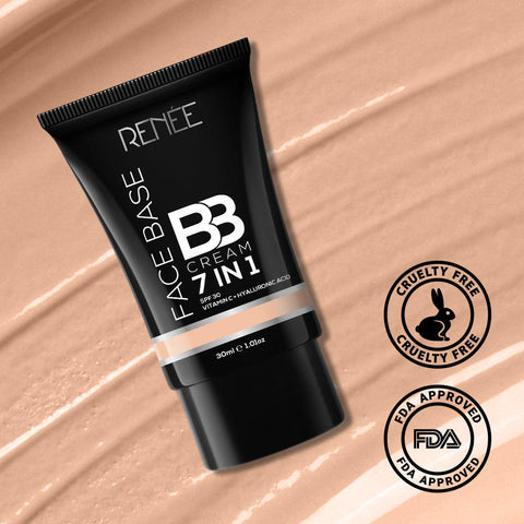 RENEE Face Base 7 in 1 BB Cream with SPF 30, Hyaluronic Acid & Vitamin C, 30ml - Renee Cosmetics