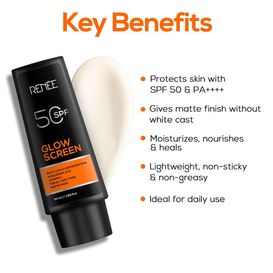 RENEE Glowscreen SPF 50 Sunscreen Cream - 50ml - Renee Cosmetics