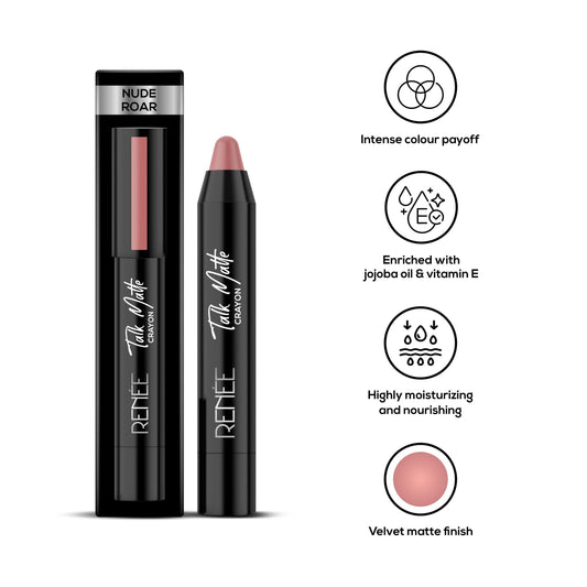 RENEE Nude Roar Lip Crayon & Nice And Nude Lip Gloss Combo - Renee Cosmetics
