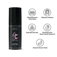 RENEE Pore Close Prep Toner, 60ml - Renee Cosmetics