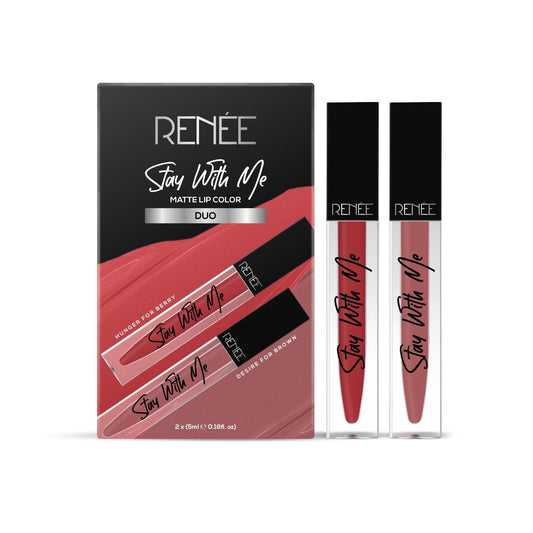 RENEE Stay With Me Duo with Desire For Brown & Hunger For Berry, 5ml each - Renee Cosmetics