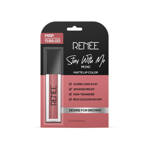 RENEE Stay With Me Mini Matte Lip Color, 2ml - Renee Cosmetics