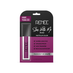 RENEE Stay With Me Mini Matte Lip Color, 2ml - Renee Cosmetics