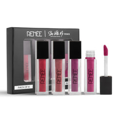 RENEE Stay With Me Minis Matte Liquid Lipsticks Combo of 4, 2ml each - Renee Cosmetics