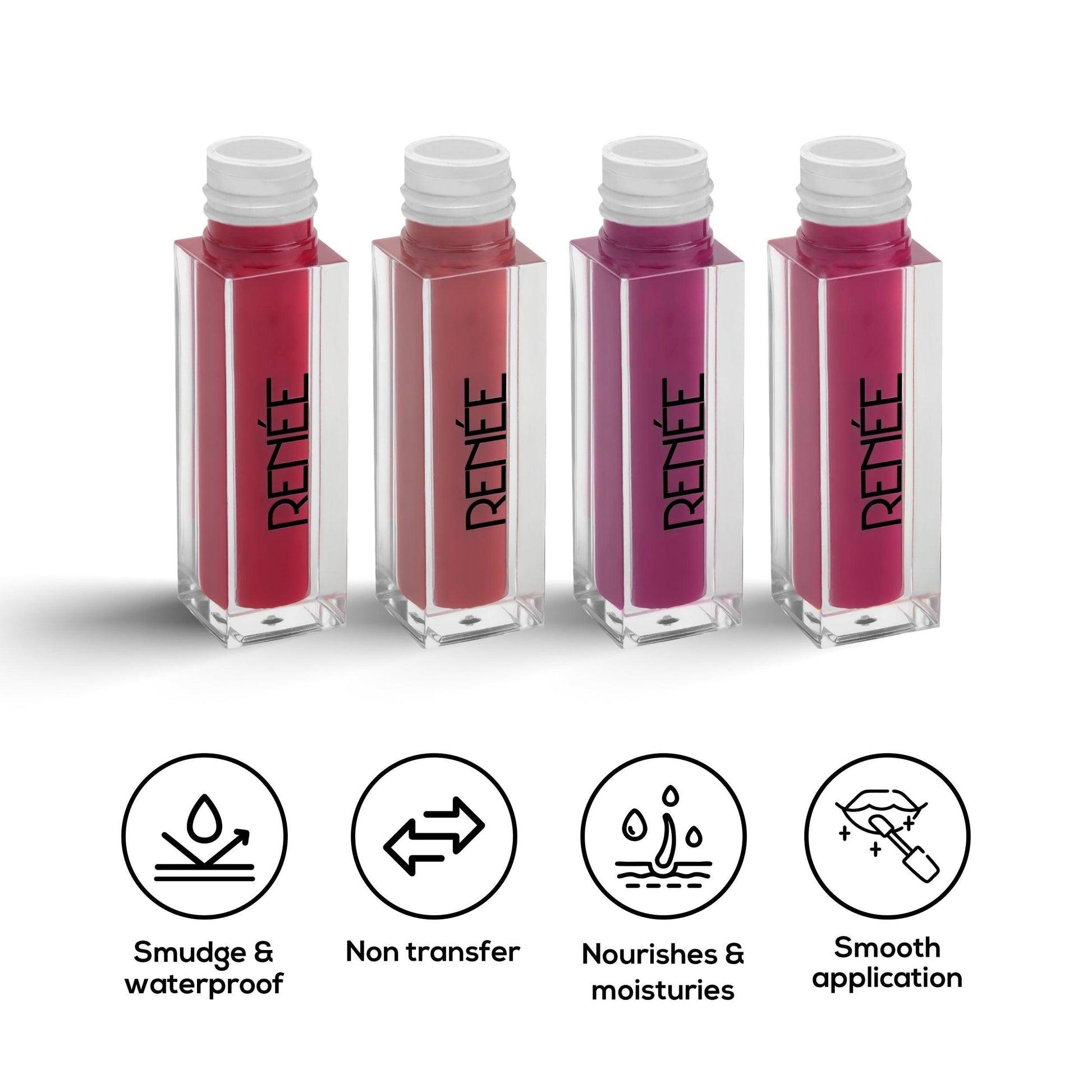 RENEE Stay With Me Minis Matte Liquid Lipsticks Combo of 4, 2ml each - Renee Cosmetics