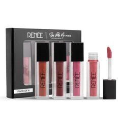 RENEE Stay With Me Minis Matte Liquid Lipsticks Combo of 4, 2ml each - Renee Cosmetics