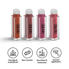 RENEE Stay With Me Minis Matte Liquid Lipsticks Combo of 4, 2ml each - Renee Cosmetics