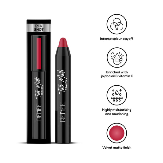 RENEE Talk Matte Crayon Lipstick 4.5gm - Renee Cosmetics