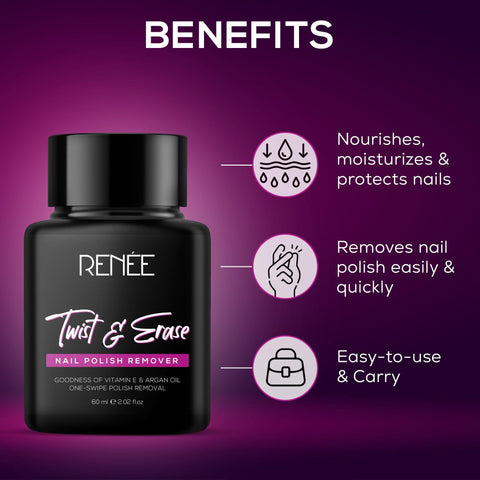 RENEE Twist & Erase Nail Polish Remover 60ml - Renee Cosmetics