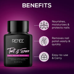 RENEE Twist & Erase Nail Polish Remover 60ml - Renee Cosmetics