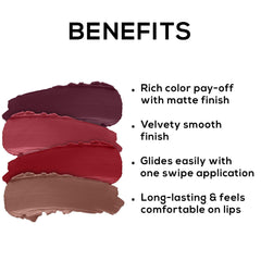 RENEE Very Matte Pack of 4 Matte Lipsticks 1.6gm each - Renee Cosmetics