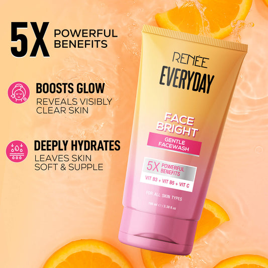 RENEE Everyday Face Bright Complete Skincare Combo With Face Wash, Illuminating Serum, Serum In Cream & In-Vivo Tested Sunscreen SPF 50 PA+++