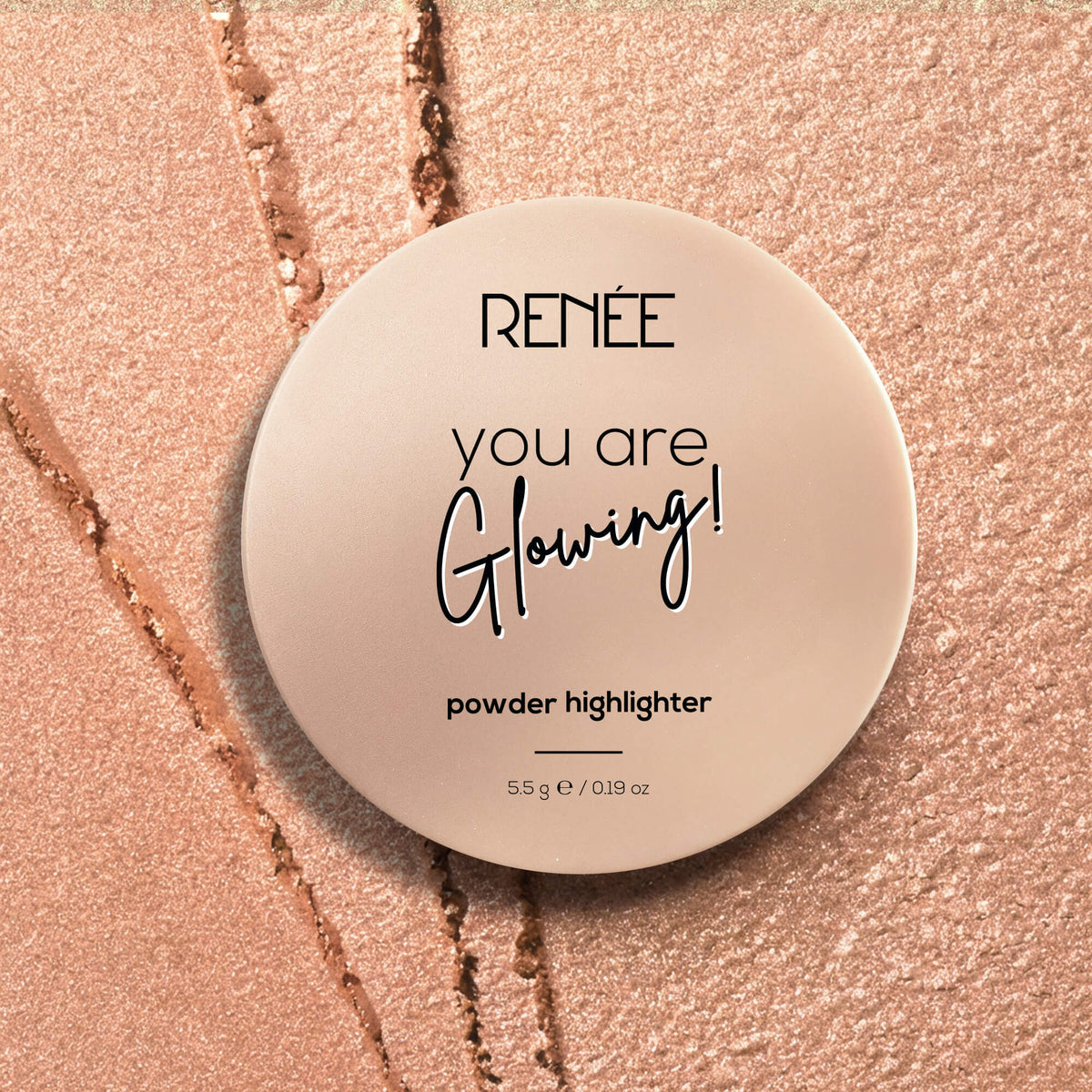 RENEE You Are Glowing Powder Highlighter With Luminous Shine, 5.5g - Gold