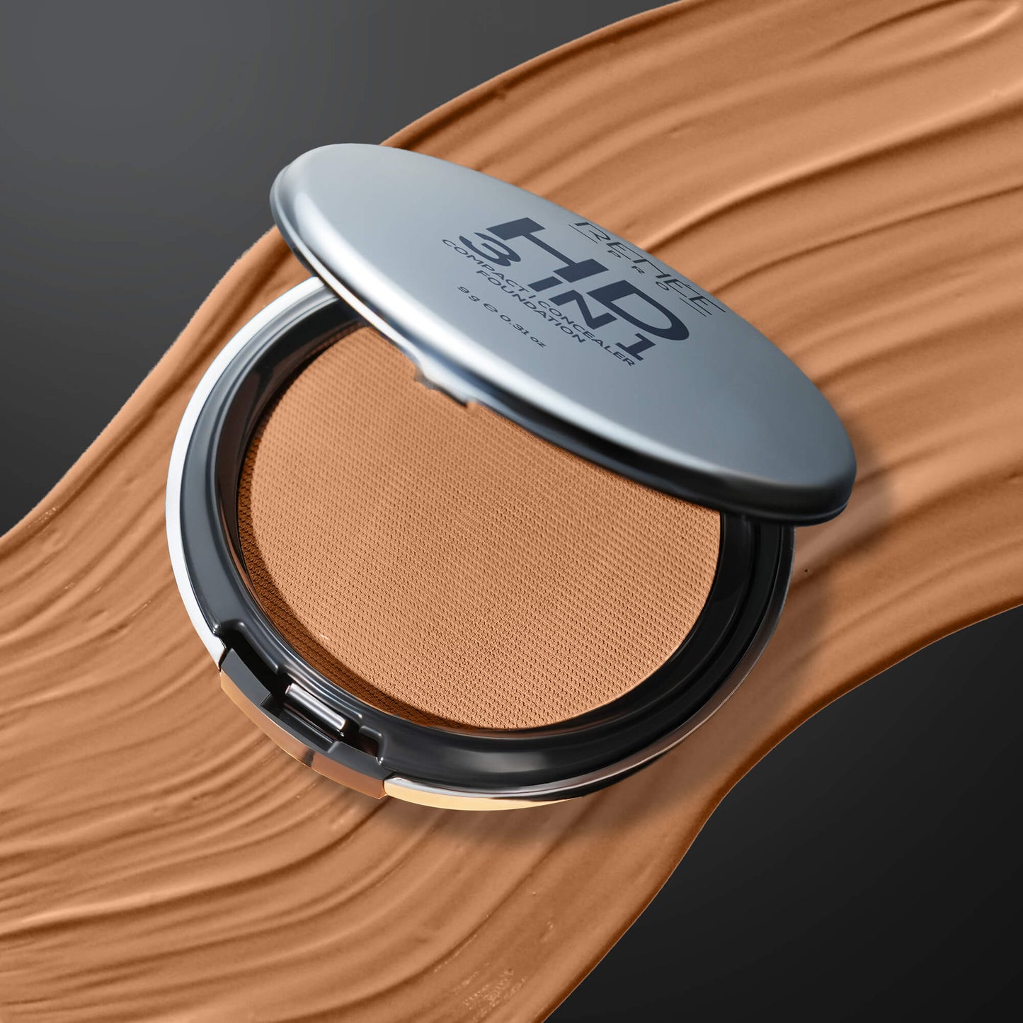 RENEE Pro HD 3-IN-1 Compact, Works as Concealer, Foundation & Powder With SPF 20, 9 g